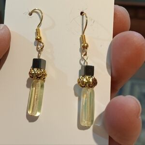 2/$10 Handmade Glass Bead and Magnetic Grey Earrings